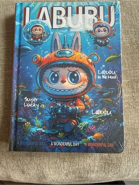 Labubu Underwater Adventure Hardcover Notebook - Blue & Orange